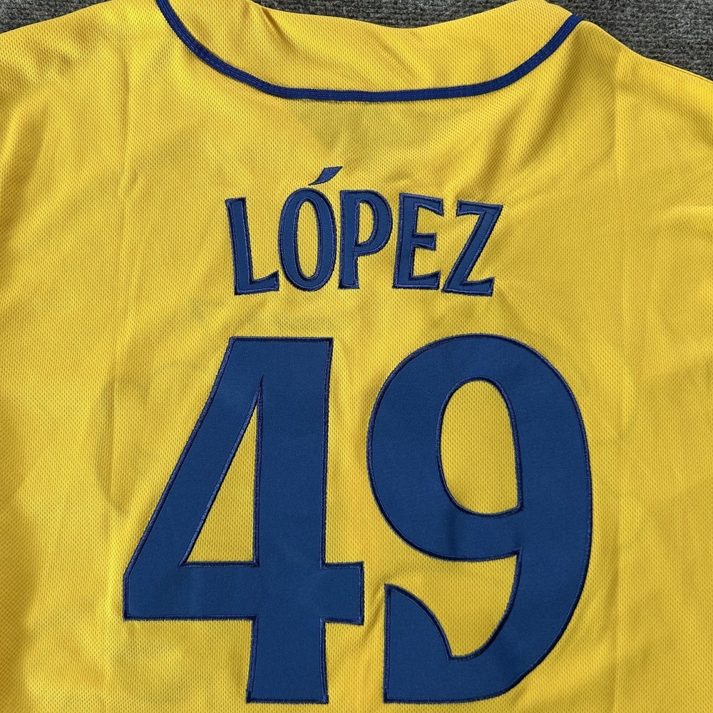 Minnesota Twins Jersey Mens Large Yellow MLB Baseball Cotapaxi Pablo Lopez 49 - Picture 14 of 14